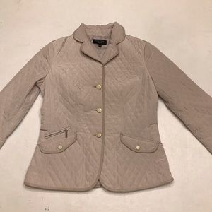 Talbots Tan Quilted Blazer Coat Size 6
